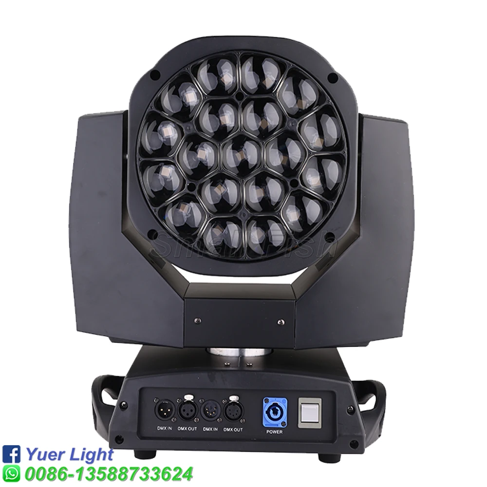 Движущийся головной светильник пчелиный глаз с функцией увеличения 19X15W RGBW 4 в 1