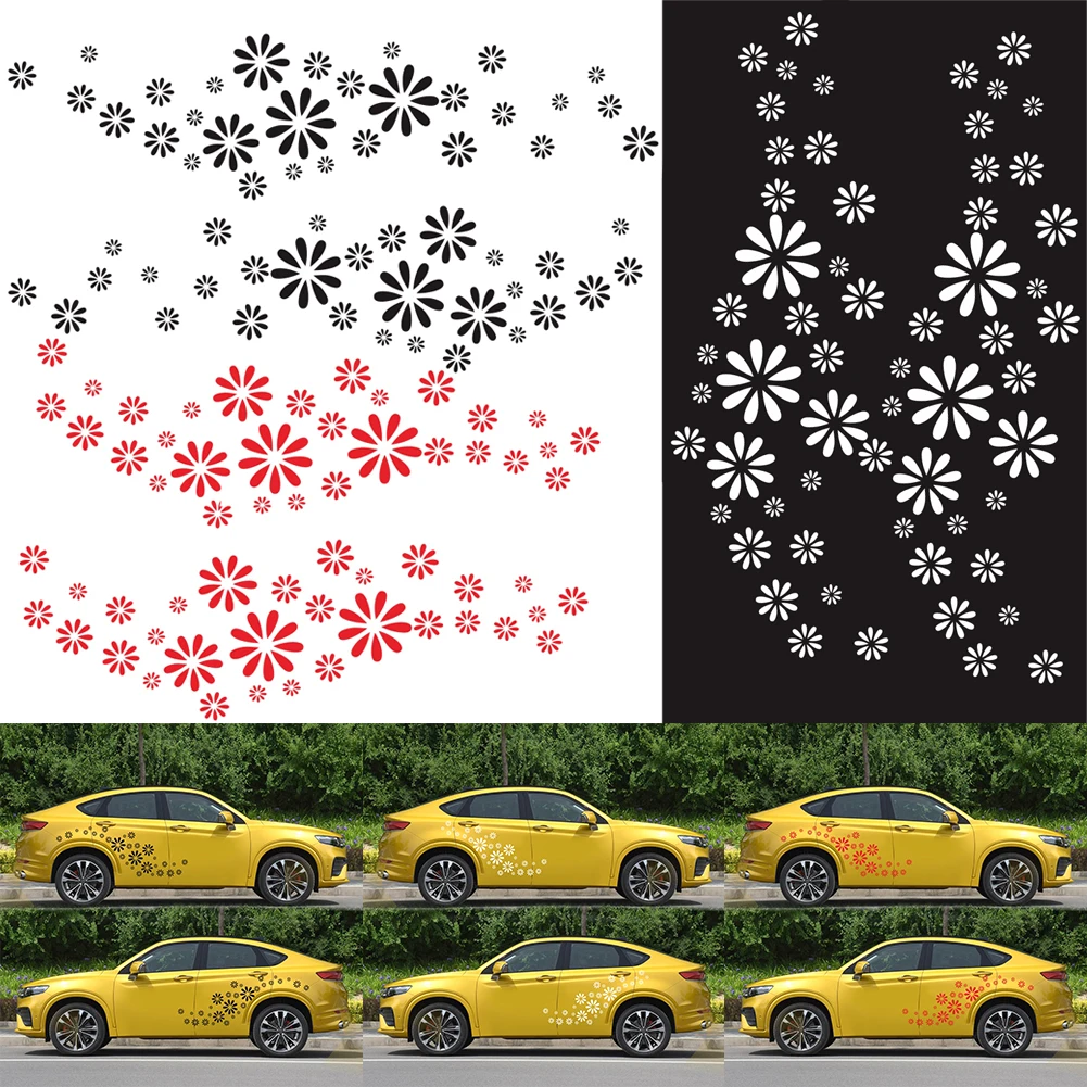 

60pcs Daisy Flower Personalized Car Stickers PVC Practical Beautiful Durable Auto Styling Body Decorative Decals Car Stickers