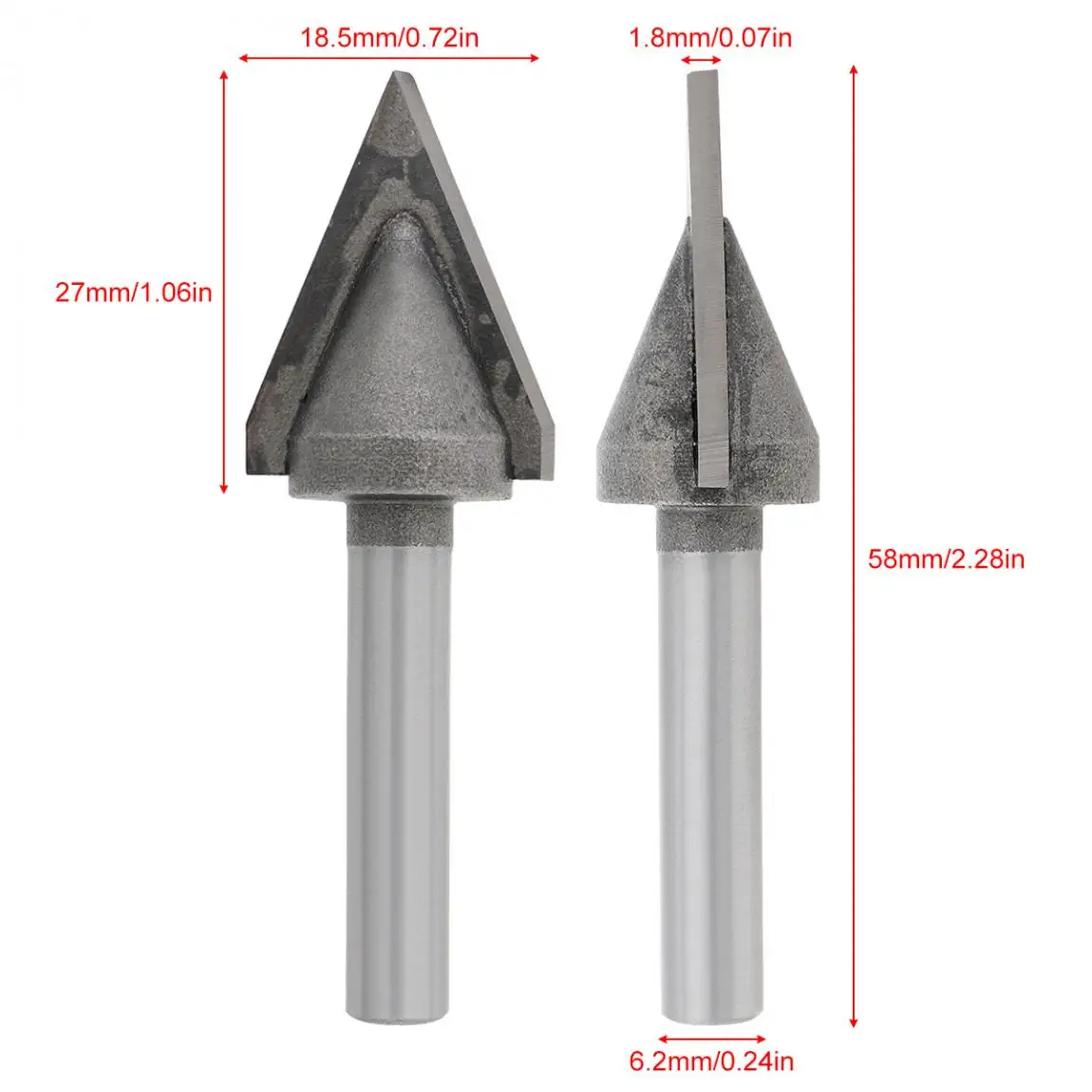 1/4 "V Groove Bit 60 Degree Tungsten стальной роутер фрезерный станок резьба инструмент для