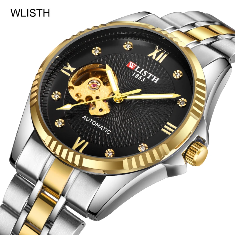 

WLISTH 2021 Watch Men Automatic Mechanical Watches Tourbillon Clock Male Fashion Full Steel Luminous Business Relogio Masculino