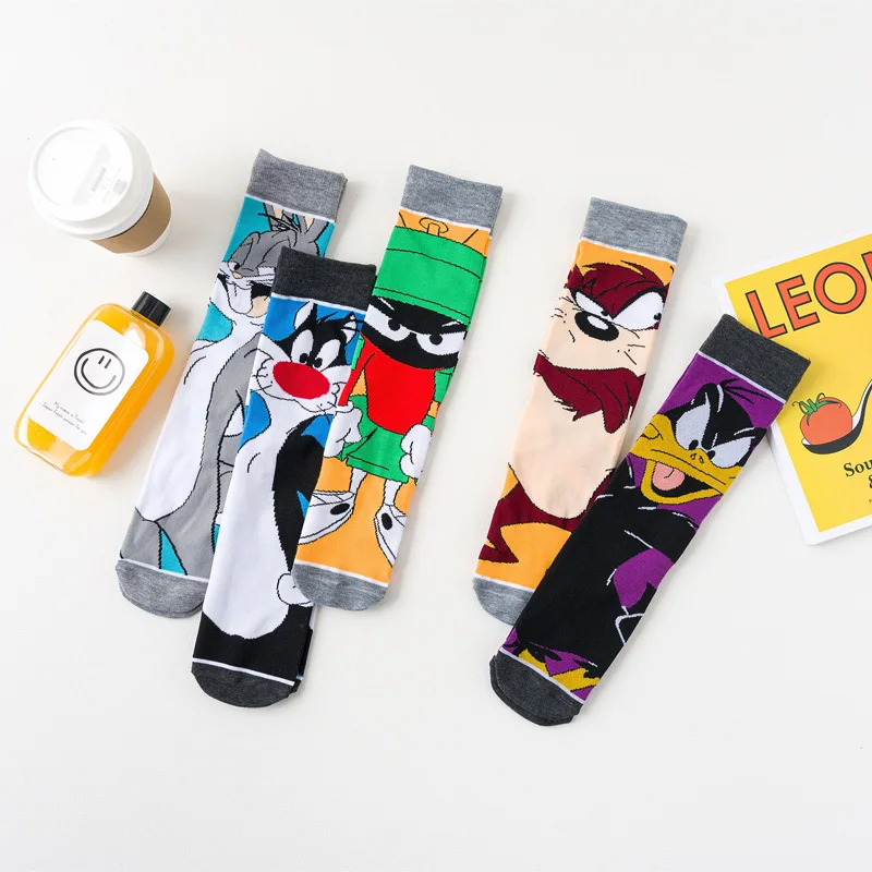 Унисекс кунжута носки женские хлопковые Харадзюку мультфильм милые животные