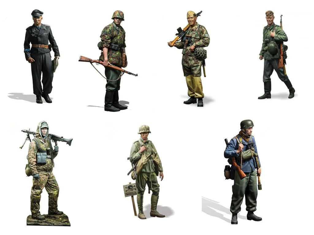 

1/72 Scale Resin Model Figure GK, 7 figure Unassembled and unpainted kit