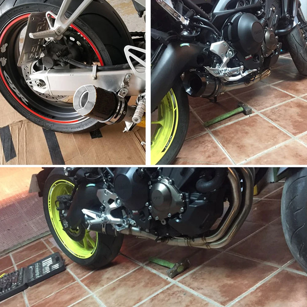 

ALconstar-Racing Motorcycle 51/60mm Exhaust Pipe Muffler Slip On For Kawasaki Z1000 Z750 Z800 NINJA250 TMAX530 KTM ATV Racing