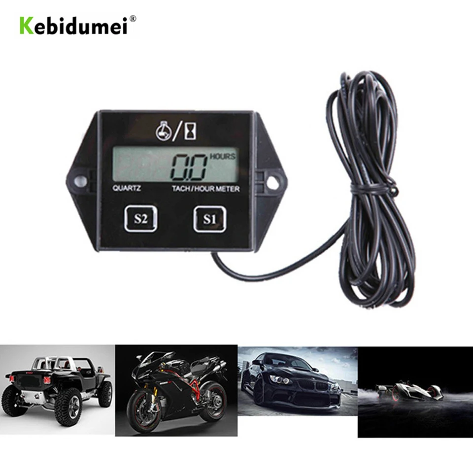 Тахометр двигателя цифровой тахометр с ЖК дисплеем водонепроницаемый Датчик
