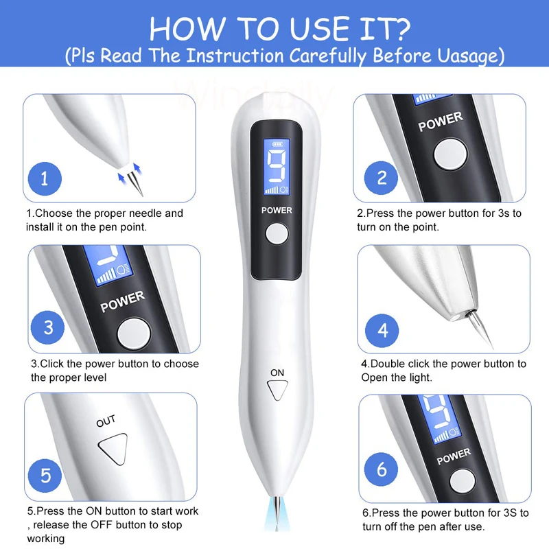 Плазменная ручка с 9 уровнями ЖК-дисплей светодиодный светодиодное освещение
