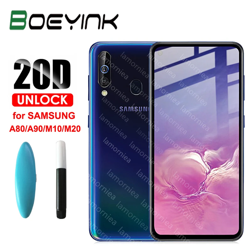 Закаленное стекло с полным покрытием от УФ излучения для Samsung A10e A10s A20 A20e A20s A30 A30s A50