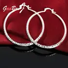 Серьги-кольца женские круглые из серебра 925 пробы, 51 мм