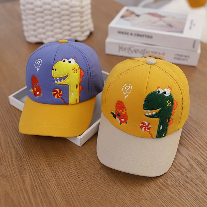 

Spring Baby Girls Boys Caps Kids Cute Cartoon Dinosaur Hat Children Matching Color Cap Hot