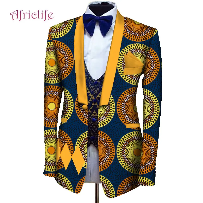 Частный индивидуальный Мужской Блейзер Dashiki с отложным воротником на одной