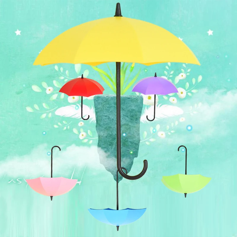 Liplasting 3 шт. милый зонт форма липкий держатель Вешалка самоклеющиеся стены двери