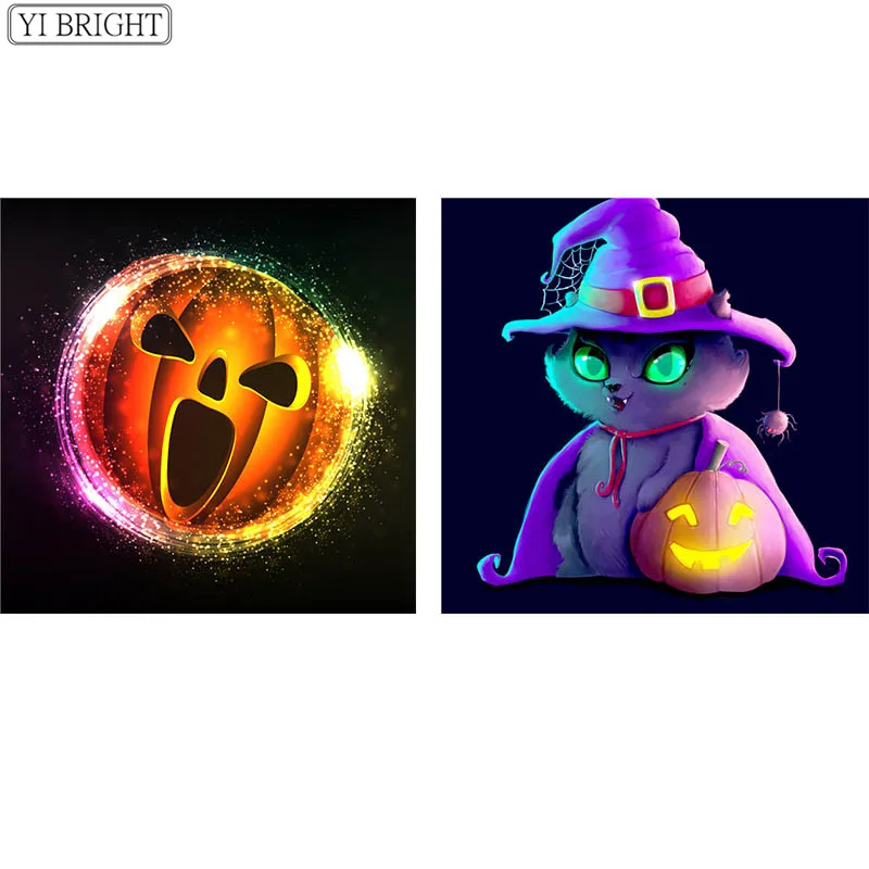 Алмазная живопись сделай сам в виде тыквы полноразмерная вышивка дисплей декор