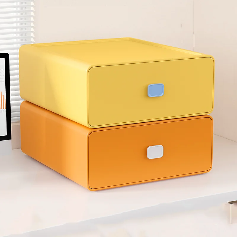 colorful desktop stackable organizer drawer office accessories storage box makeup plastic storage container bathroom storage free global shipping