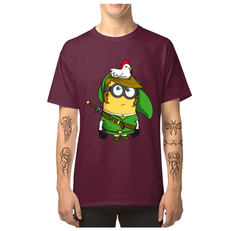 Милая ссылка Миньон футболка для мужчин легенда о Зельде футболки игровые вырез