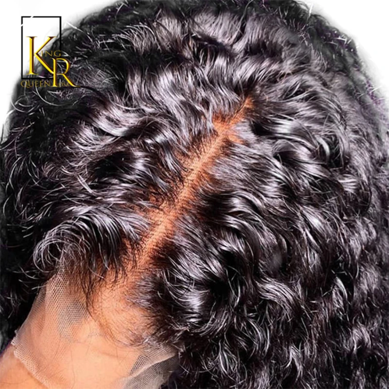 Вьющиеся бразильские парики из человеческих волос на сетке спереди 13x4 для черных