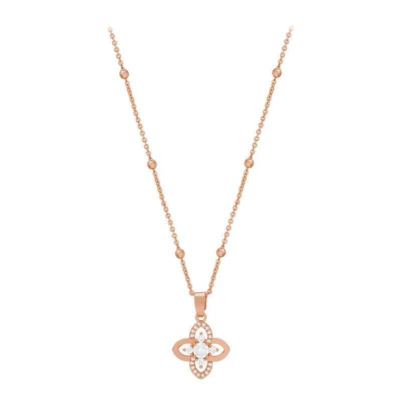 

X103 Korean New Fashion Temperament Zircon Flower Girl Sweater Chain Party Gift Wedding Woman Necklace Jewelry 2021