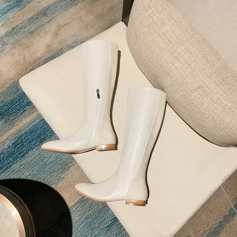 

Women Concise Long Boots Genuine Leather High Heels Night Club Shoes Woman Winter New Women Knee High Boots