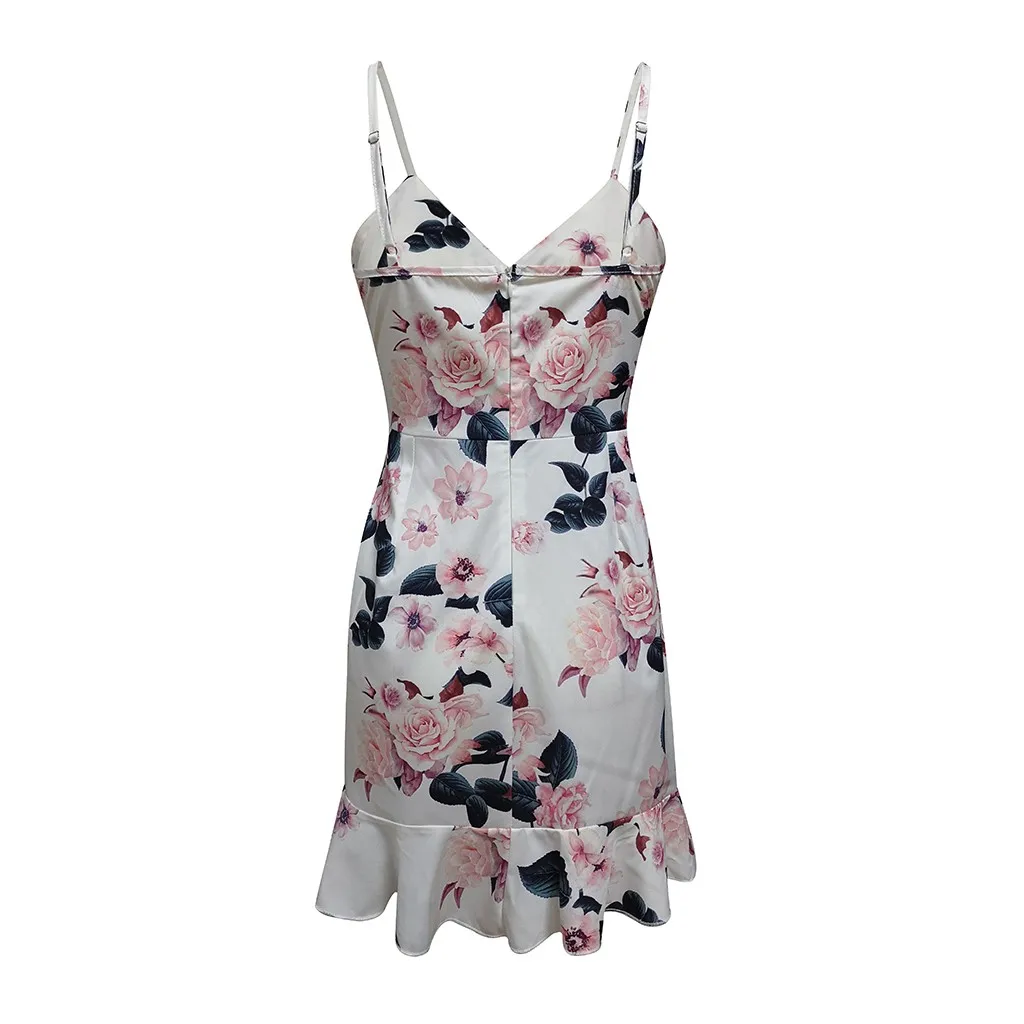 

Deep V Sexy Dress Women s Sleeveless Dress Lady Girls Floral Print Party Club Dresses Summer Clothing Vestidos De Female