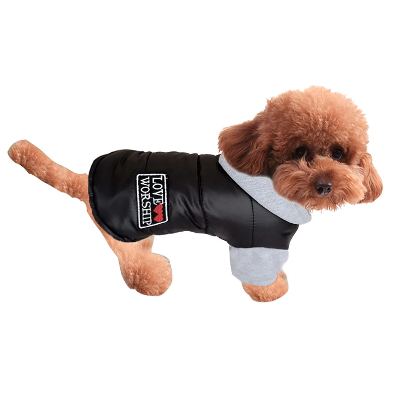 Sport Design Autumn Winter Pet Dog Clothes Eu Style Warm Cotton Dog Coat Jackets Puppy Hooded Clothing For Small Medium Dogs
