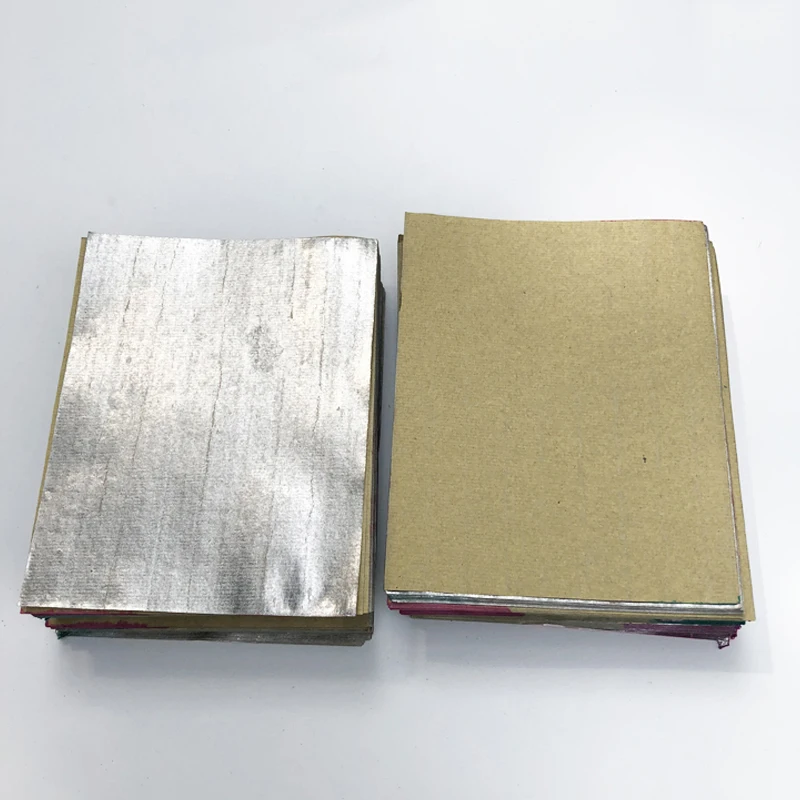 Sacrificio ancestro Joss papel moneda especial ceniza amarilla l&aacute;mina de esta&ntilde;o 10*13 lingote de plata plegable Aduanas Asi&aacute;ticas templo budista-2