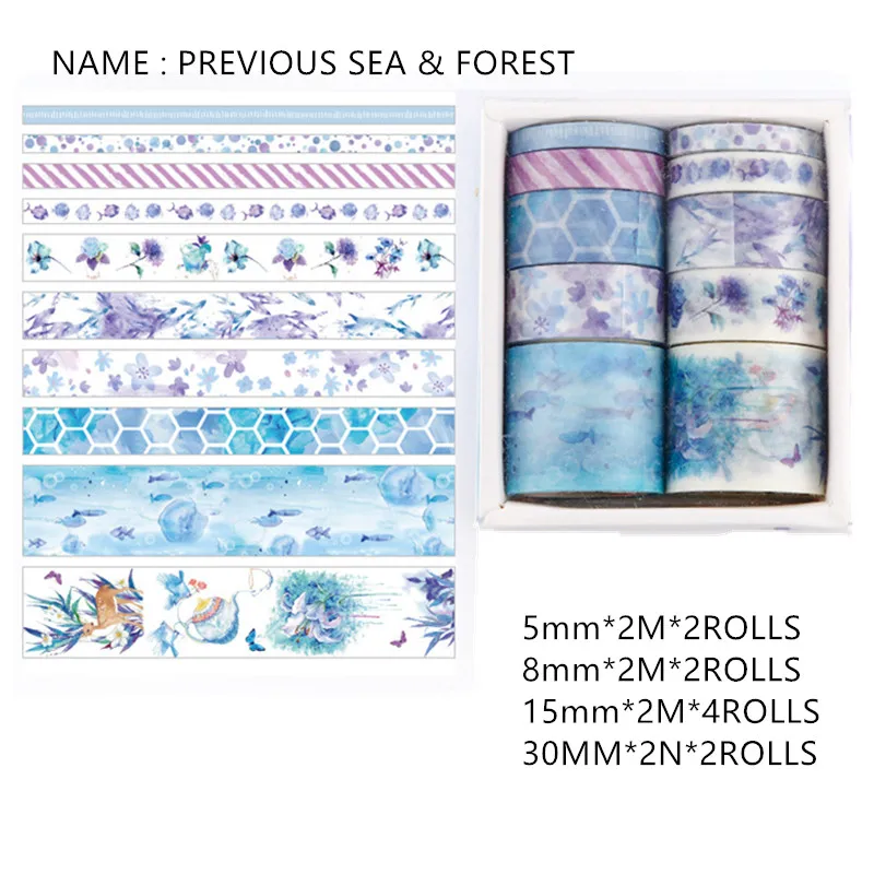 

10 rolls SEA FOREST STORY Washi tape Scrapbooking masking tapes for DIY card making gift decor school stationary supplies