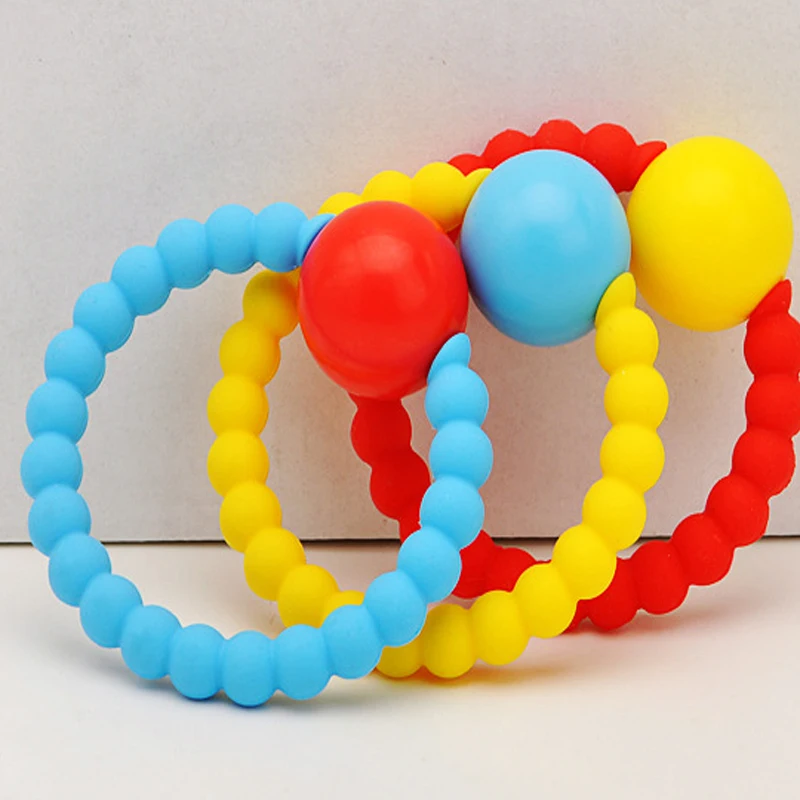 

100% пищевой силикон круглый колокольчик жевательные бусины бесплатно детский Прорезыватель Успокаивающая бижутерия игрушка для мальчика д...