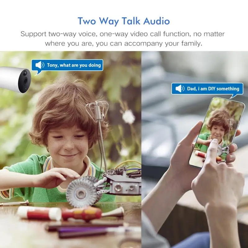 

1080P 3.6mm HD Wifi IP Camera Outdoor Digital AI Human Detect Wireless Camera H.264 PTZ Audio 200W Security Camera No Battery