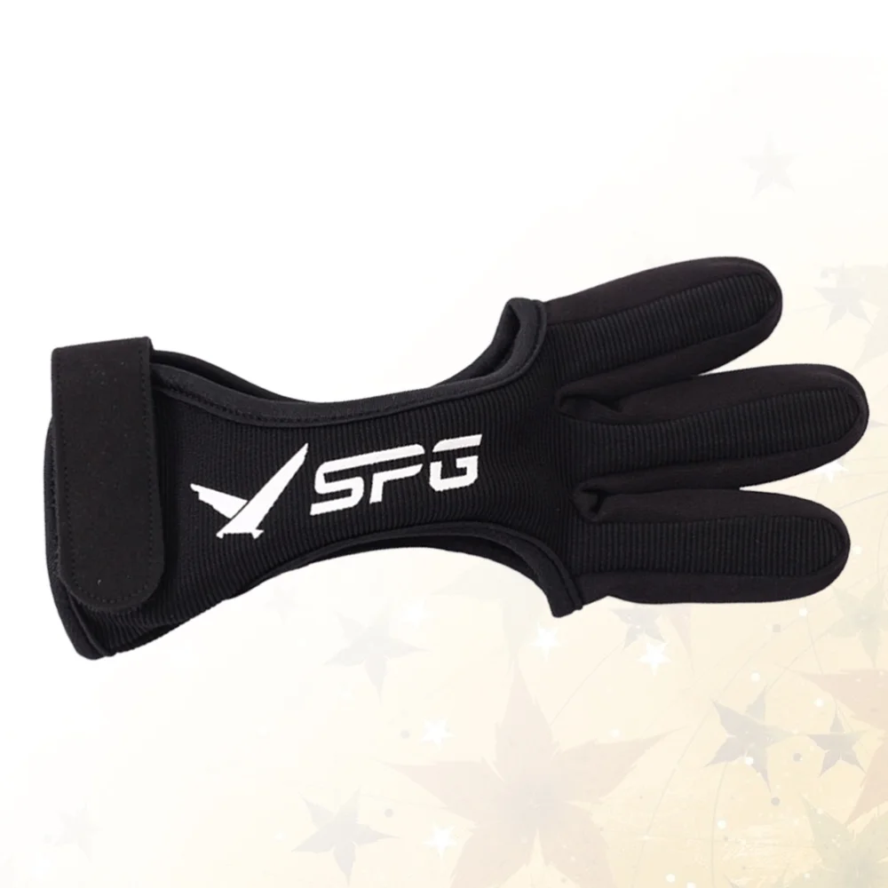 1 шт. черная перчатка для стрельбы из лука на три пальца|Перчатки охоты| |