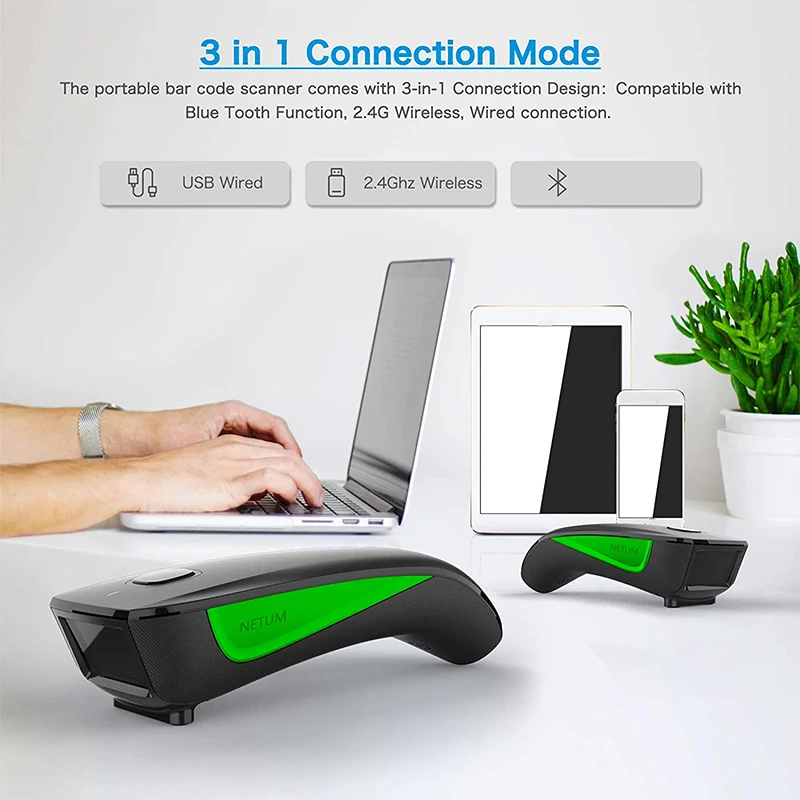 NETUM C740 Bluetooth беспроводной 1D сканер штрих-кода Карманный QR считыватель штрих-кодов