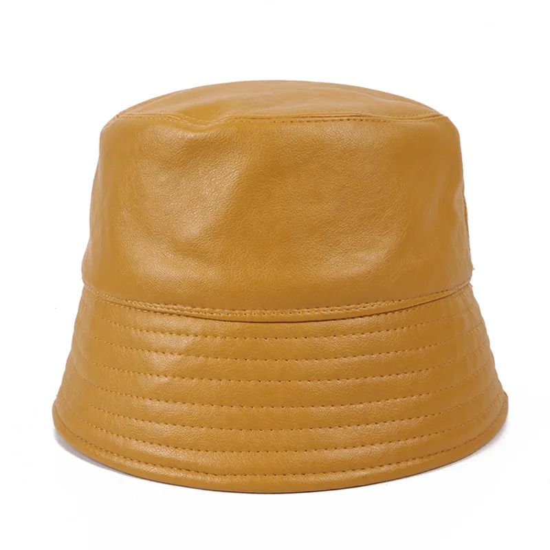 Панама из искусственной кожи для мужчин и женщин Осень зима 2019|Женские кепки