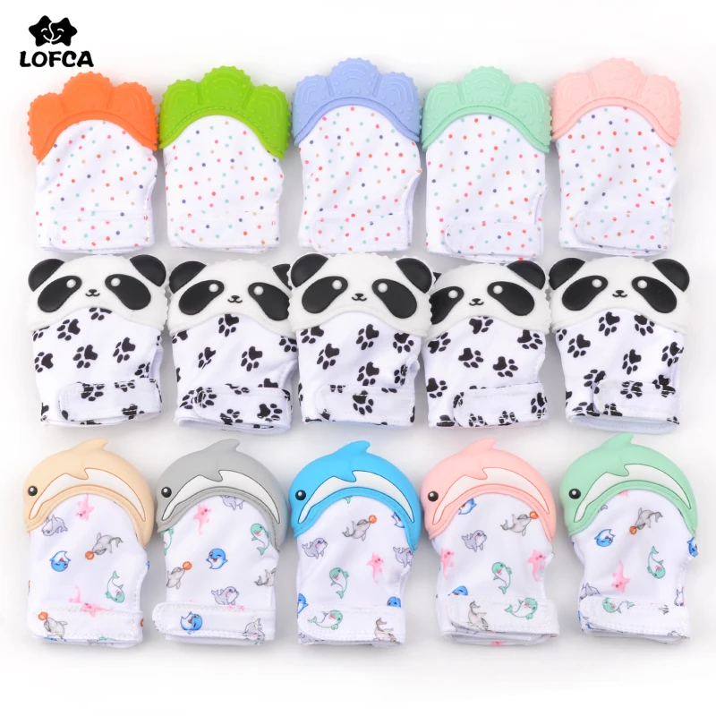 Силиконовый Прорезыватель для зубов с пандой дельфином без BPA|Детские