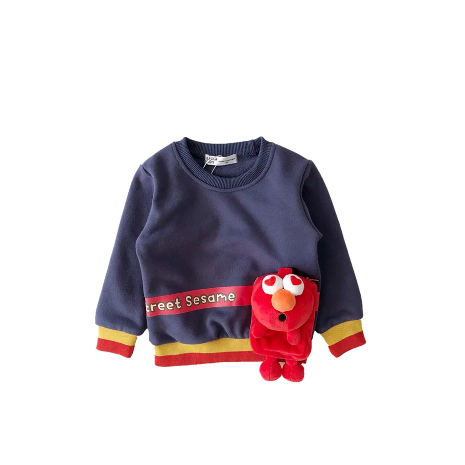 Tonytaobaby/осенне-зимняя одежда; Новинка; милая сумка для мальчиков и девочек; детская одежда с рисунком; Детский свитер - Цвет: Синий