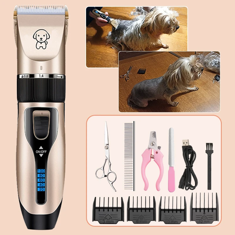 

Electric Pet Dog Clipper For Cat Hair Trimmer Professional Grooming Kit Rechargeable haircut Shaver Animals Hair Cutting Machine