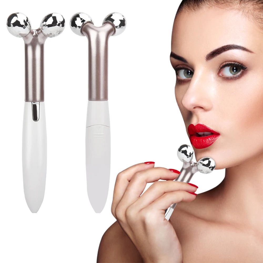 

2 In 1 Electric Face Massager Roller 3D V Face Line Shape Heated Eyelash Curler Makeup Wrinkle Remover Skin Lifting Beauty Tool