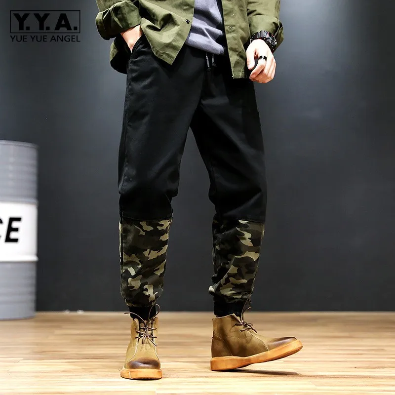 

Plus Size 7XL Mens Casual Long Harem Pants Drawstring Camouflage Patchwork Joggers Pants Male Streetwear Loose Fit Hip Hop Pants