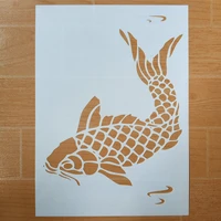 diy painting a4 size fish design layering art stencil templates for wall painting decorative embossing paper cards