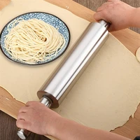 stainless steel rollers rolling pin kid kitchen cooking baking tool for pasta cookie dough pastry bakery noodle kitchen