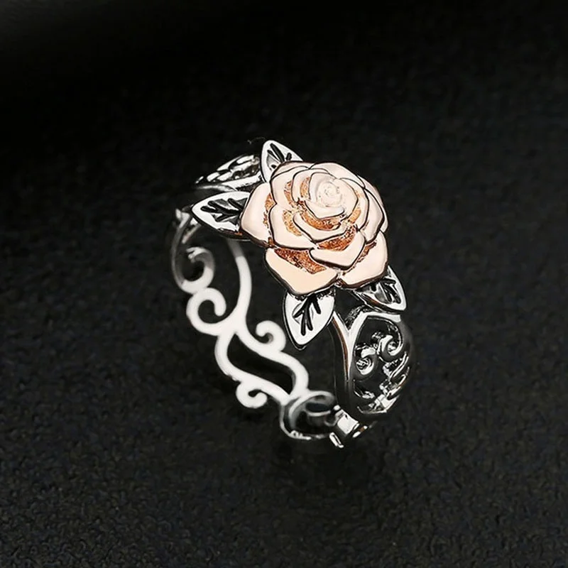 Модное трехмерное розовое красивое кольцо ювелирное изделие классическое