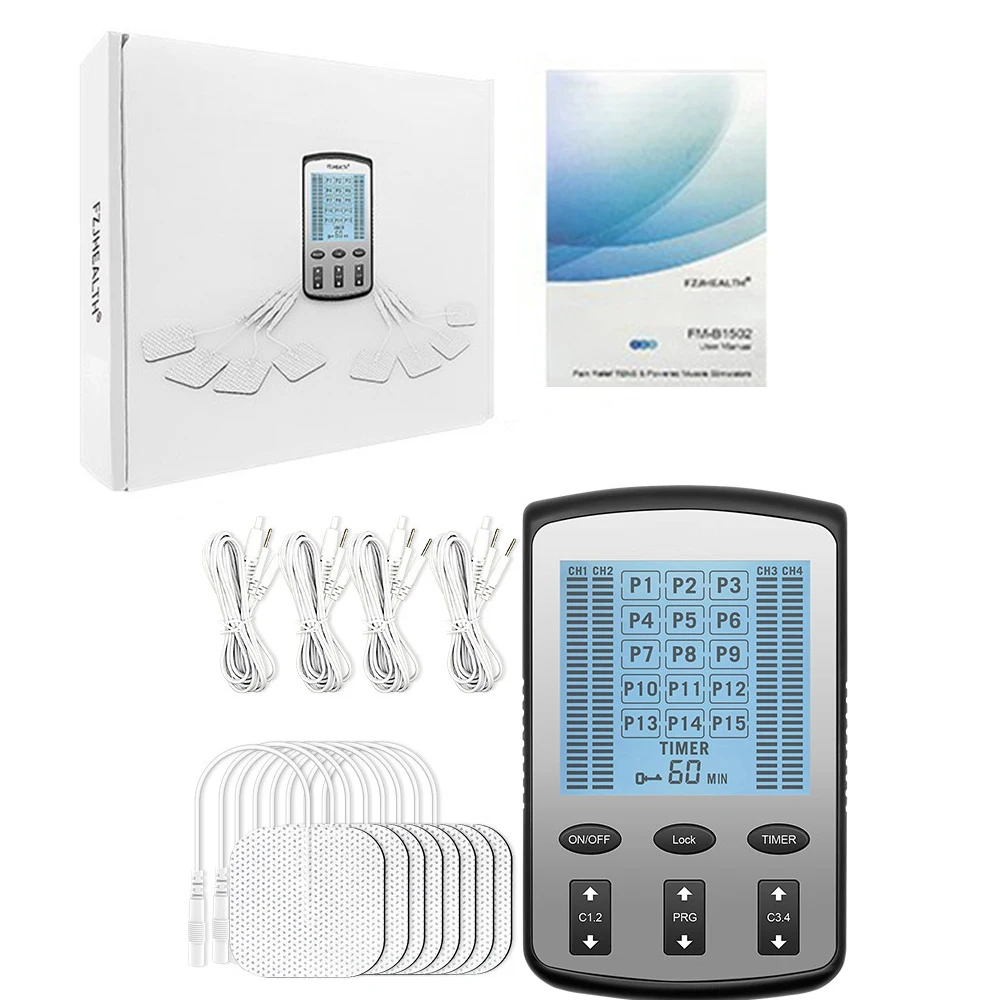 

TENS EMS Unit Electric Muscle Stimulator Body Pulse Massager For Pain Relief Physiotherapy 4 Channel Electrostimulator Machine