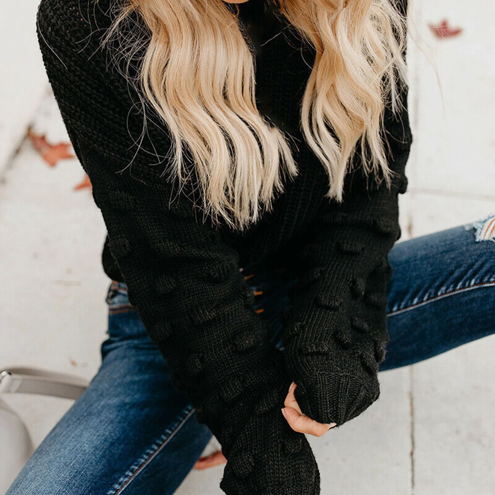 

2020 Winter Autumn Sweater Women Pullover Jumper- Short Sweater Solid Long Puff Sleeve Loose Sweter Women Clothes Vestidos
