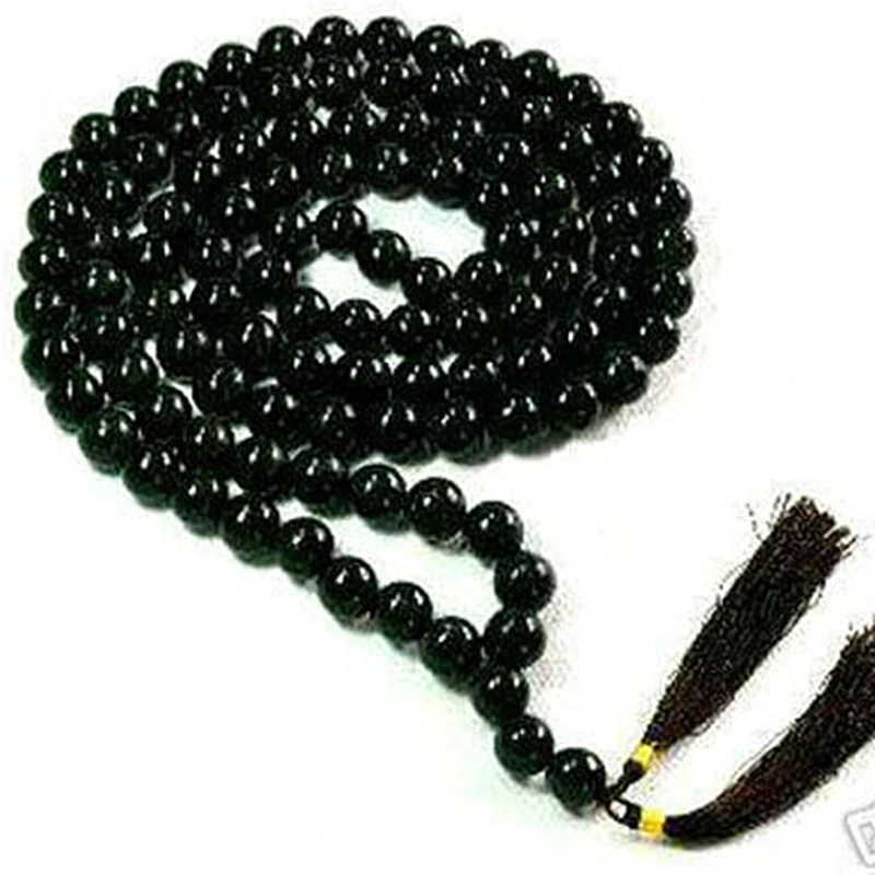 

Тибетский буддийский черный богатый Сердолик молитва 10 мм 108 бусины ручной работы Агат Длинная цепочка ожерелье для женщин счастливые ювел...