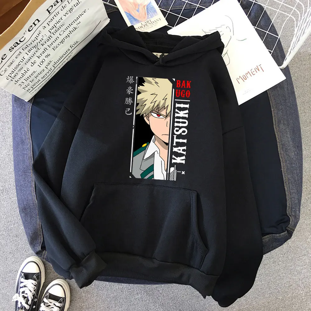 

Unique Fashion Hooded Pullover Anime My Boku No Hero Academia Katsuki Bakugou Casual Funny Womens Harajuku Hoodie Clothes Tops