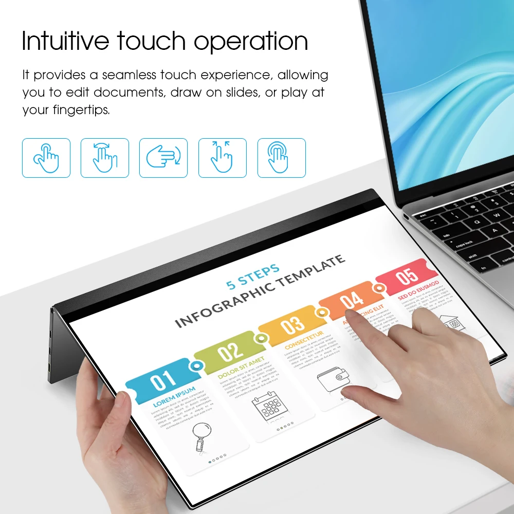 UPERFECT 15 6 &quotG sensor Портативный игровые мониторы FHD ультратонкий сенсорным экраном