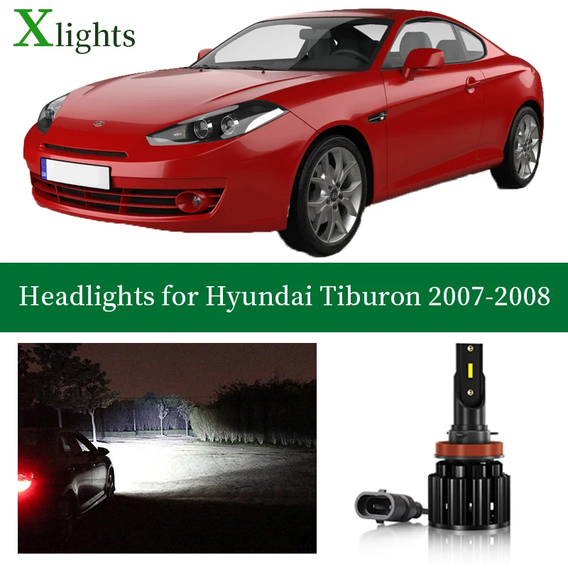 Xlights для Hyundai Coupe Tiburon 2007 2008 Светодиодные фары ближнего света супер яркий фары Canbus без ошибок автомобильные светодиодные аксессуары 12 В 24 В 6000 К