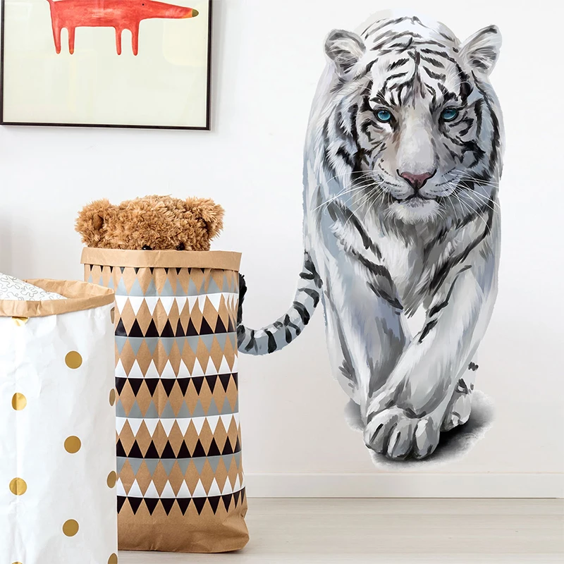 Tiger Wall Stickers For Kids Rooms Boys Stars Large Bedroom Decoration | Дом и сад