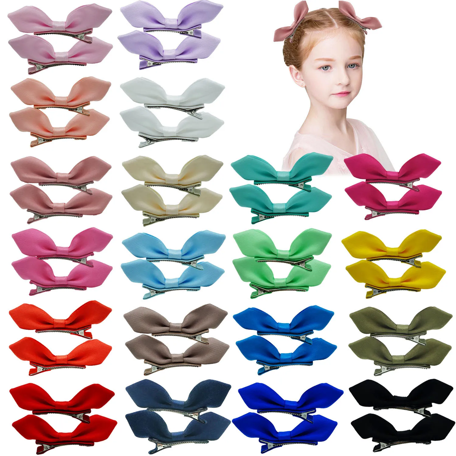 

40 шт./лот заколки для волос для девочек банты для волос с кроличьими ушками зажимы для маленьких девочек и малышей заколки для волос аксессуары для волос