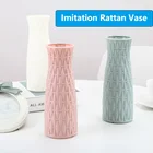 Креативная пластиковая ваза, цветочный контейнер из искусственного ротанга в скандинавском стиле, пластиковая ваза, цветочный горшок, декоративная ваза из искусственной глазури