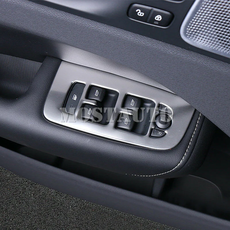 

Нержавеющая интерьерная дверь регулятор Подъема Окна Накладка для Volvo XC60 второго поколения 2018-2021 4 шт. Декор автомобилей автомобиля отделко...