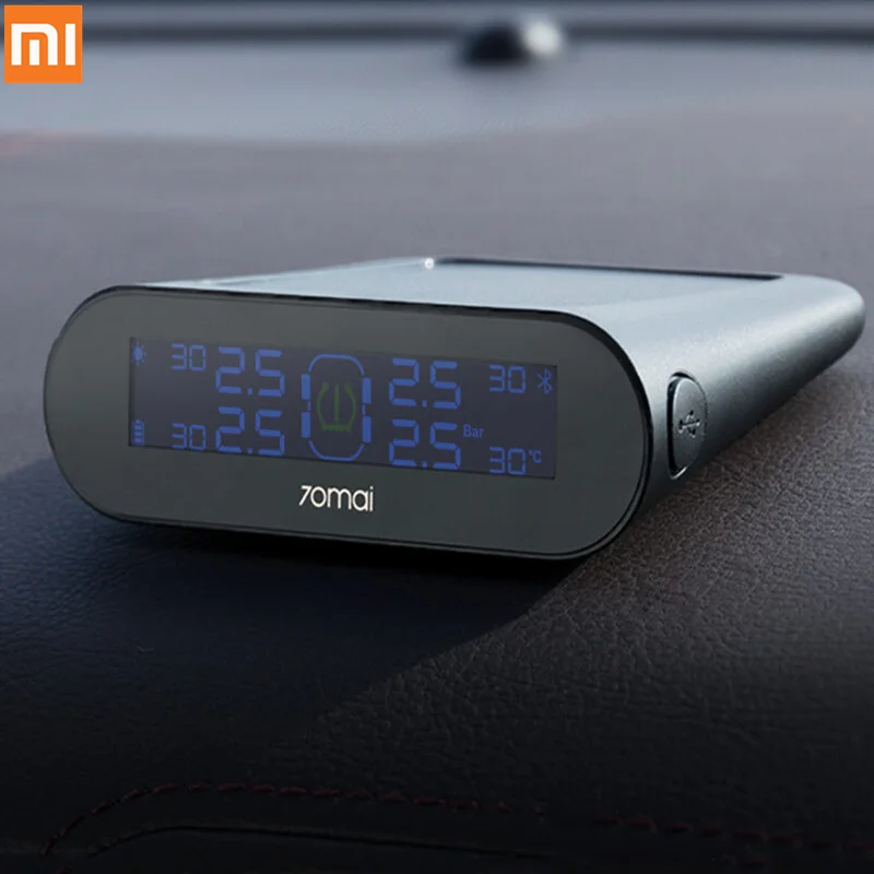 Xiaomi 70mai Тестер давления в шинах монитор солнечной энергии 4 Встроенные датчики мониторинга состояния шин приложение система управления сигнализации с Автомобильный Калибр датчик