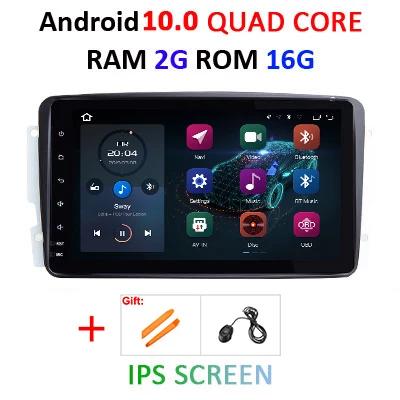 2G 16 IPS DSP ips 2 Din Android 10 автомобильный DVD Мультимедиа gps для Mercedes/Benz/CLK/W209/W203/W208/W463/Vaneo/Viano/Vito Авто Радио Аудио obd2 - Цвет: 2G 16 IPS