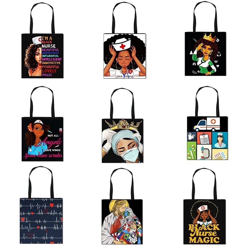 1 шт. черный медсестра сумки афро женские модные из натуральной кожи с украшением